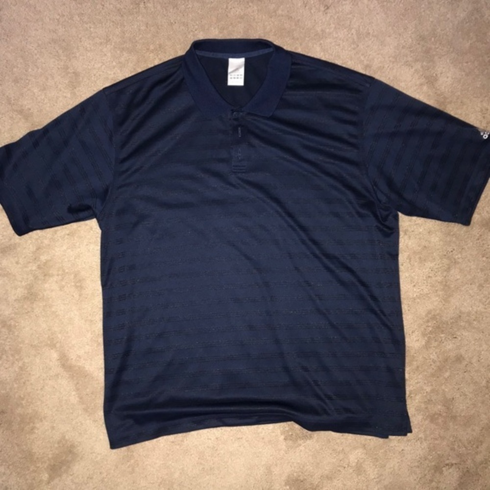 Adidas Striped Blue Golf Shirt